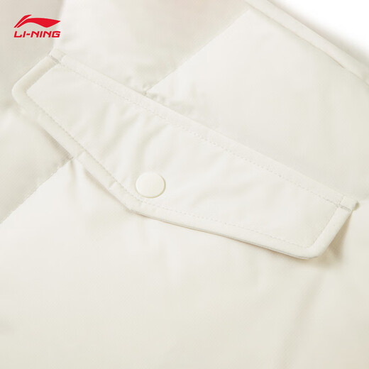 Li Ning Windproof Antistatic Technology Short Down Jacket Women's 2025 Hooded Duck Down Warm Sports Jacket AYMV386