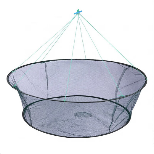 Fishing net open folding lifting net fishing net shrimp net lobster net fishing net lifting fishing net moving net diameter 100 cm bottom diameter 80 (10 packs of bait + accessories)
