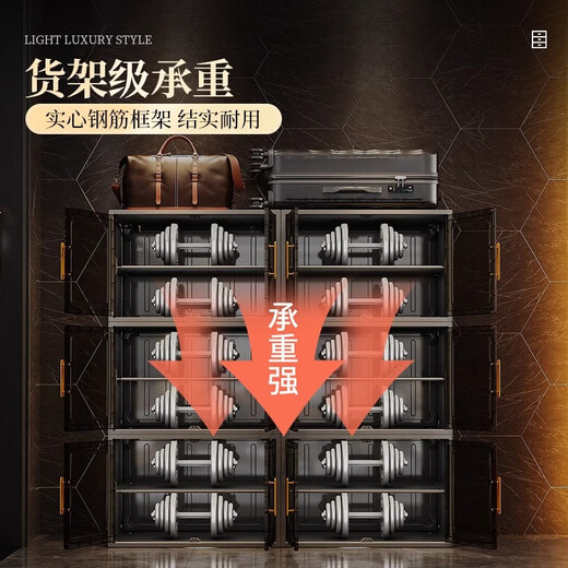 He Jiagong Shoe Box Storage Box Transparent Shoe Storage Artifact Shoe Cabinet Home Door Plastic Shoe Rack Imitation Acrylic Shoe Wall New Thickened 1 Column 10 Layers 20 Grids - Gray (Bottom Storage Boots)