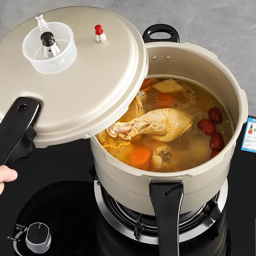 Festive Red Double Happiness Pressure Cooker Open Flame Induction Cooker Universal Thickened Household Explosion-proof Commercial Large Capacity Pressure Cooker Flat Induction Cooker/Gas Dual Use Recommended for 9-11 People 28cm 10.8L