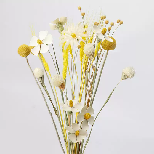 Dried flower bouquets, immortal flowers, diy flower materials, living room home flower arrangements, wheat ears, roses, gypsophila, eucalyptus leaves, thin eucalyptus leaves