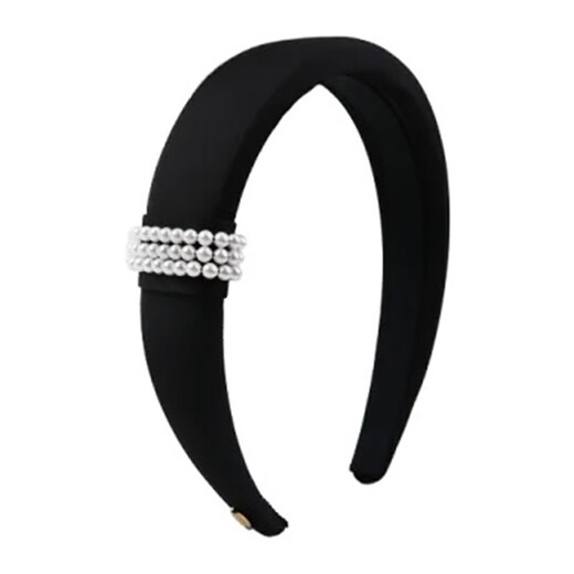 May I be dazzling in two lifetimes, Zhao Lusi's same style headband for women, black beaded style, 2025 new style, high-end, foreign style, light luxury headband, black beaded headband