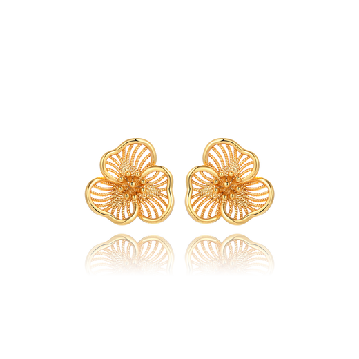 XUPING Xuping jewelry alloy fashionable temperament imitation gold flower earrings gift jewelry flower earrings