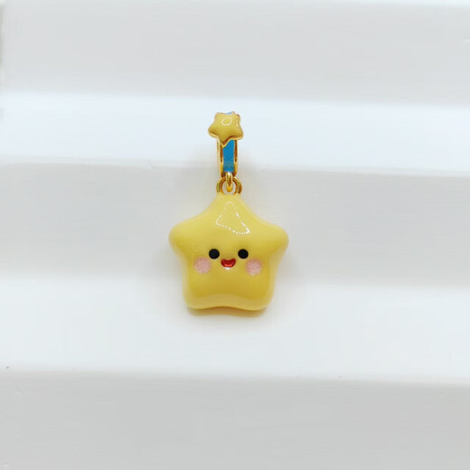 18K gold gourd pendant, enamel seven-color gourd five-pointed star for girlfriend, child birthday gift necklace for women, green