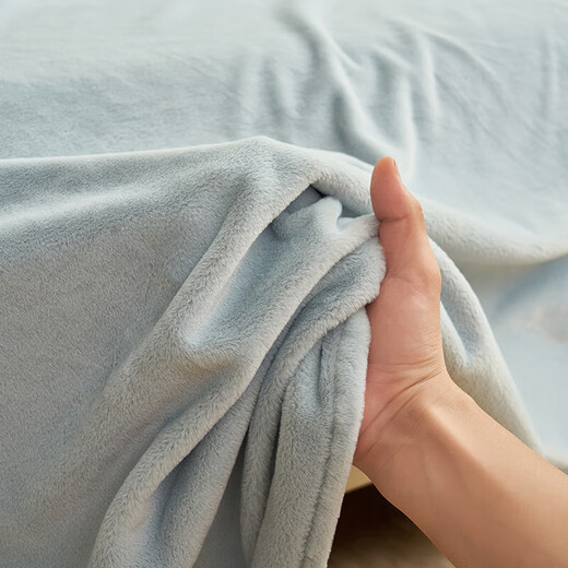 CARTELO thickened milk velvet sheet single piece plush bedspread coral velvet home dormitory warm sheet three-piece cover blanket MAX-baby blue 230*250cm single sheet
