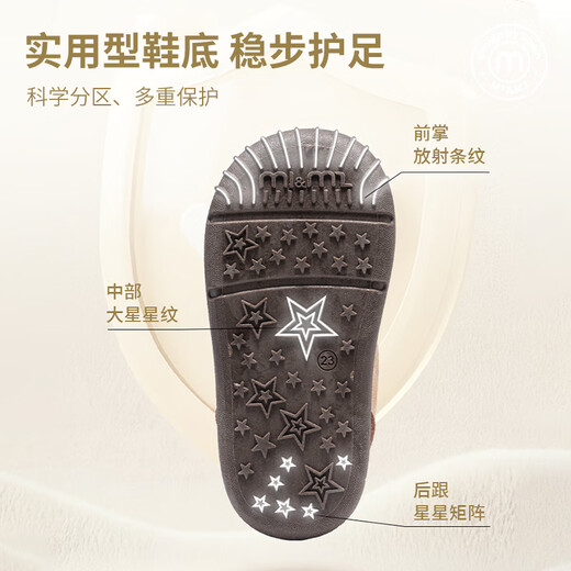 M1&M2 Spanish children's shoes, children's sheep's cotton shoes, boys and girls, winter new warm mid-cut soft bottom Velcro, blue size 24, suitable for feet 14~14.5cm long