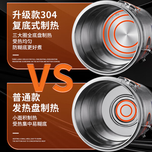 Electric heating porridge bucket with double bottom, special pot for cooking porridge, soy milk bucket, commercial porridge pot, large capacity stainless steel soup pot, soup bucket, 30L non-faucet, double bottom, anti-stick flat bottom liner