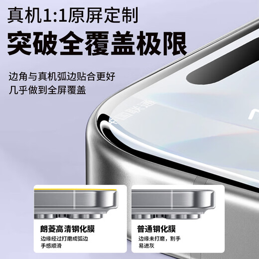 Langling 2 pieces suitable for Apple 17Promax tempered film iphone17Promax mobile phone film Apple 16/16Plus | independent lens film | black