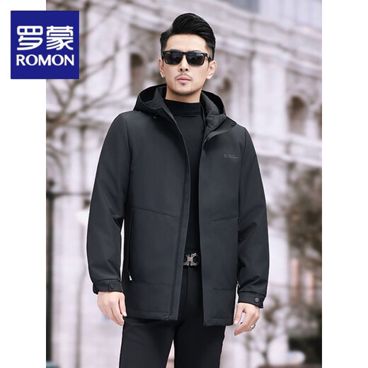 ROMON Parker Men's Winter 2025 New Men's Mink Fur Liner Fur Integrated Fox Detachable Fur Jacket B Style Green + Rex Rabbit Fur Liner 3XL <150Jin Jin equals 0.5kg -170Jin Jin equals 0.5kg >