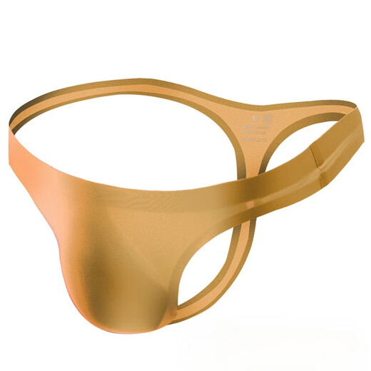 Alternative bagged popular style men's seamless thong ice silk breathable low-waist abstinence-style one-piece thong underwear sapphire blue M