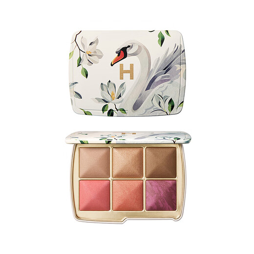 HOURGLASS soft light and bright six-color limited palette blush highlighter multi-purpose comprehensive palette (swan palette) New Year gift for girlfriend