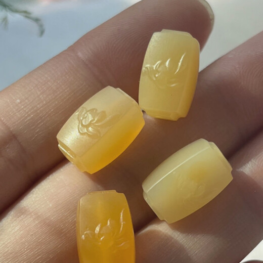 Natural Burmese Yellow Lotus Accessories Through Hole Back Cloud Bracelet Bracelet Toy with Beads Burmese Yellow