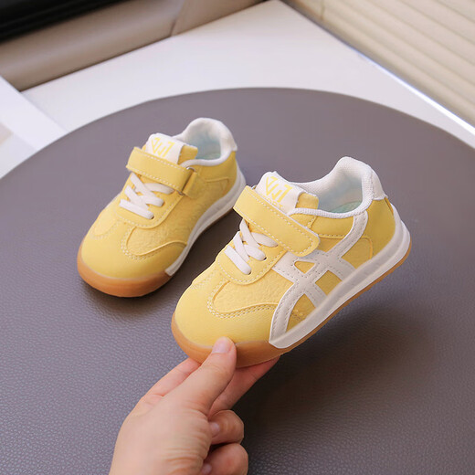 Terranis Yangma recommends 2025 spring and autumn infant breathable leather sneakers 0-1 years old 3 soft sole toddler shoes for women beige 16_inner length 12cm