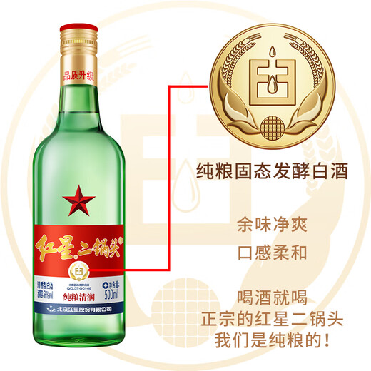 Red Star Daerguotou 56% fragrance liquor 500ml (new and old versions random)