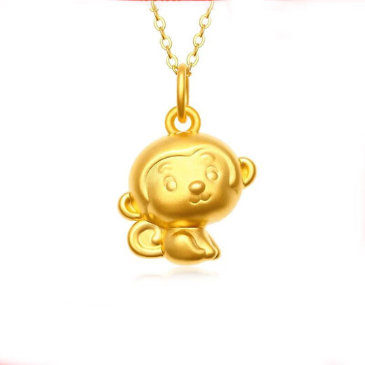 Ningfeng quality zodiac monkey pendant gold color gold monkey necklace birth year zodiac sign transfer bead monkey pendant