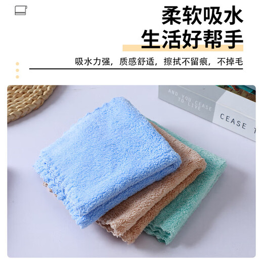 Jingxi self-operated - special brand quick-drying small square towel for pet bathing, quick-drying and absorbent towel, velvet square towel, cat and dog wash and care towel, cleaning coral towel, green coral velvet square towel 30*30cm (5 pieces)