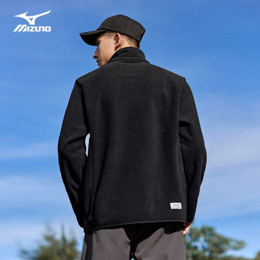 Mizuno (MIZUNO) Fleece Jacket Men's Outdoor Warm Windproof Spring and Autumn Top NKA2CC2641 Black 2XL