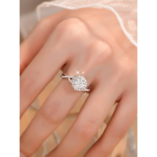 DR Royal Manor Moissanite Diamond Ring Platinum Ring Luxury Wedding Ring Wedding Diamond Ring for Girlfriend Royal Manor - 1 Carat - US Size 6 Hong Kong No. 12-13