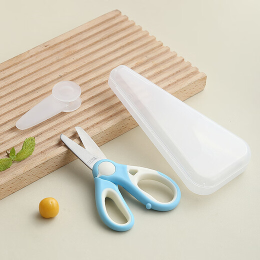 Ciseaux alimentaires spéciaux pour bébé enfant Les ciseaux alimentaires en acier inoxydable 316L peuvent couper la viande, ciseaux pratiques amovibles et lavables Bleu - Acier inoxydable 316L - boîte de rangement gratuite + cache-poussière