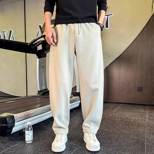 Kuraishi Kazuki high-end sweatpants men's straight-leg pants Pishuai 2025 new trendy loose sports pants spring and autumn casual pants Paris Gray XL