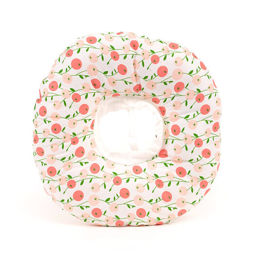 Tanbeiman Elizabeth Circle Cat Pure Cotton Soft Neck Anti-Licking Anti-Bite Soft Circle Waterproof Head Cover Neuter Shame Circle Pet Supplies Eliza Soft Circle (White Cherry) M Size About 10 Jin Jin is equal to within 0.5 kg