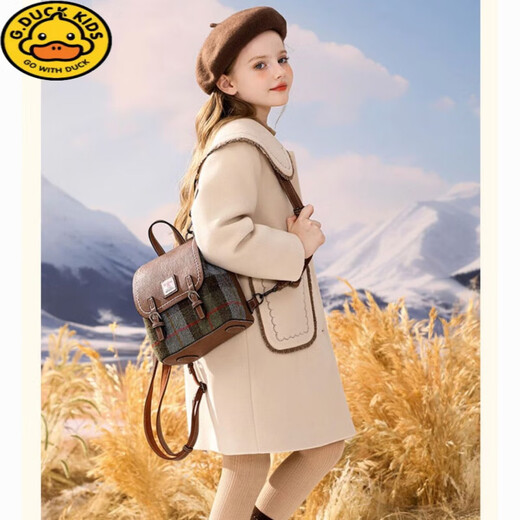 G.DUCKKIDS girls' woolen coat winter thickened quilted autumn and winter new style preppy style mid-length children's woolen coat off-white (quilted lining) 150 Height 140-145cm 11-12 years old