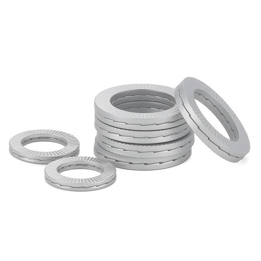 Jinggong double stack self-locking anti-loosening washer 304 stainless steel/Dacromet double-sided toothed locking washer DIN25201 M8 Dacromet (10 pairs)