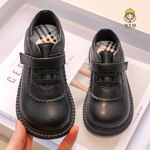 Shepherd Niu (MUTONGNIU) genuine leather girls' leather shoes new spring and autumn baby girl princess big child British children's leather single shoes off-white 24