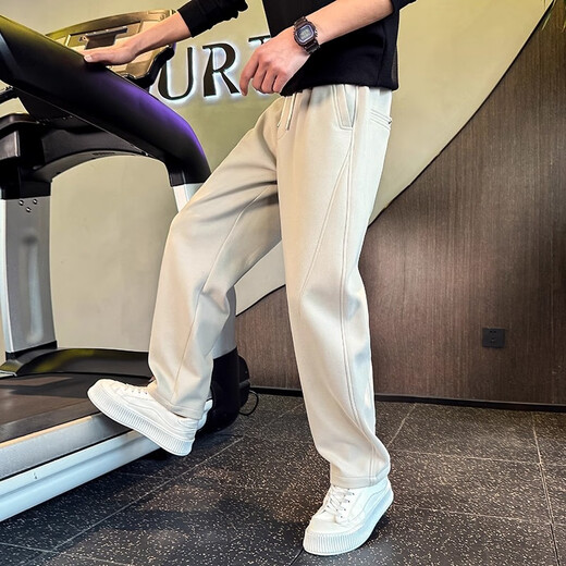 Kuraishi Kazuki high-end sweatpants men's straight-leg pants Pishuai 2025 new trendy loose sports pants spring and autumn casual pants Paris Gray XL