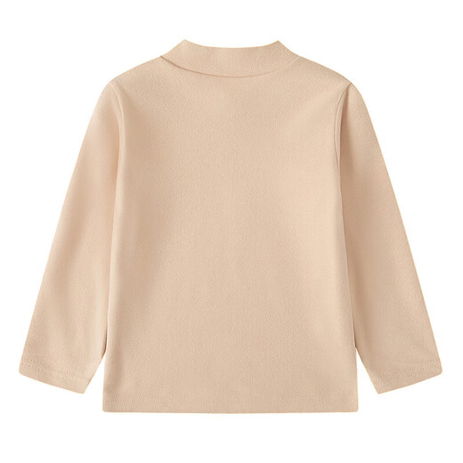 Children's Derong velvet warm boys' autumn and winter underwear girls' bottoming shirt medium and large children's warm long-sleeved tops Skin color - Derong top CFX 160