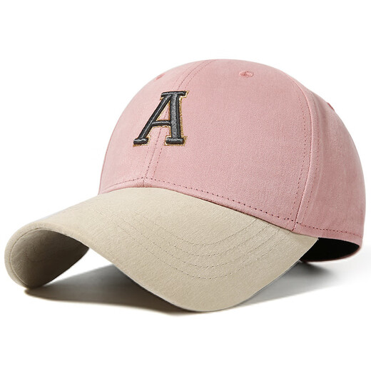 Spring and summer new style baseball cap fashionable contrasting color face small peaked cap for women pure cotton hard top sun hat outdoor casual hat brown khaki + dark gray M (57-59cm