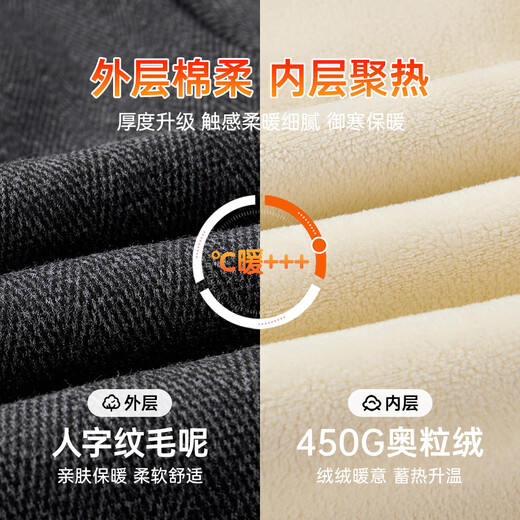 Disney Children's Autumn and Winter Wide Leg Pants Girls' Straight Pants Plus Velvet Thickened Women's Pants PBZPL3146 Dark Gray 160