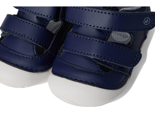 Stride rite baby sandals, memory foam insole with Velcro, round toe, soft and non-slip, baby boy and girl toddler, navy blue 5.5 Wide Infant