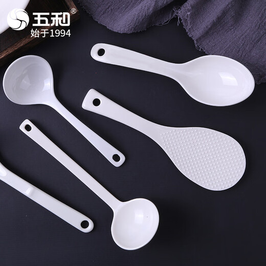 Wuhe sterilizer special melamine tableware white spoon imitation porcelain tableware wholesale hotel home catering fast food hall 50 special spoons for sterilizer