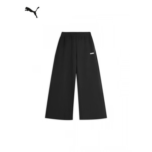 PUMA loose straight wide-leg sweatpants for men and women, autumn and winter casual cotton knitted trousers 692897 Black-01 Black 01 XS (165/66A)