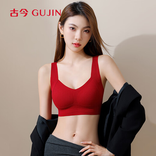 Ancient and modern (GUJIN) red underwear for women in the year of birth, no wire bra, seamless push-up bra, wedding celebration and good luck sexy bra