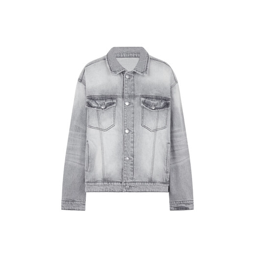 MEIYANG Stonewash Gray Denim Jacket Lyocell Cotton Simple Versatile Jacket Top Loose Casual Winter New Style Gray L