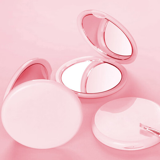 Fat Donglai same style makeup mirror portable mini double-sided small round mirror magnifying makeup mirror portable mirror mini makeup folding portable mirror travel lipstick girl model white X3