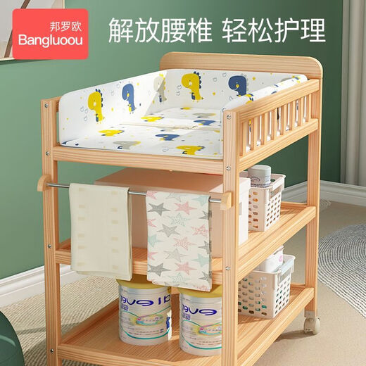 Others solid wood diaper changing table baby care table massage and touch multi-functional newborn baby removable crib double-layer solid wood reinforced cow baby cotton pad other assembly other structures