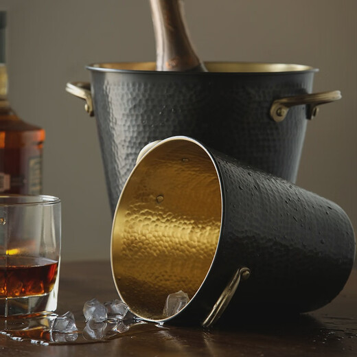 High-looking light luxury pure copper red wine barrel beer barrel household wine cabinet ornaments commercial ice bucket bar copper ice bucket S.