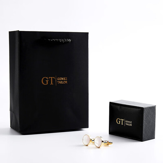 GENSZ GT GENSZ 2022 Summer Natural Shell Cuff Buttons Silver Gold French Shirt Formal Men's Gift Box Gold Coast