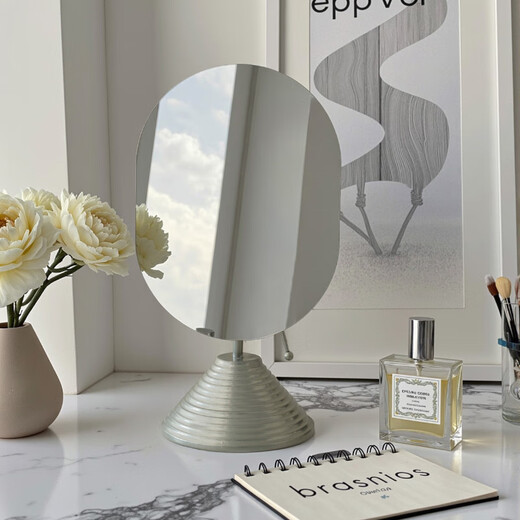 2025 new vanity mirror ins dormitory bedroom Internet celebrity vanity mirror cloud vanity mirror high-definition mirror can be rotated irregular cloud style silver