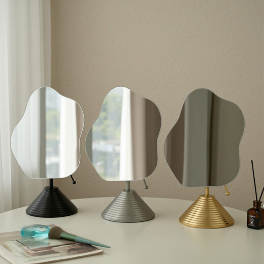 2025 new vanity mirror ins dormitory bedroom Internet celebrity vanity mirror cloud vanity mirror high-definition mirror can be rotated irregular cloud style silver