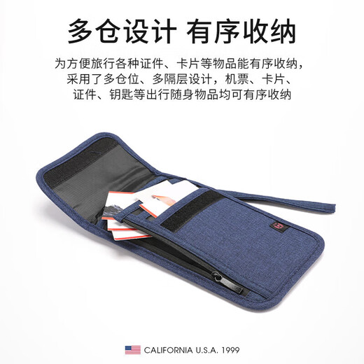 TFO North American Series Dokumententasche, Diebstahlschutz, Reisepass, Aufbewahrungstasche, Münzbörse, 9402443, Marineblau