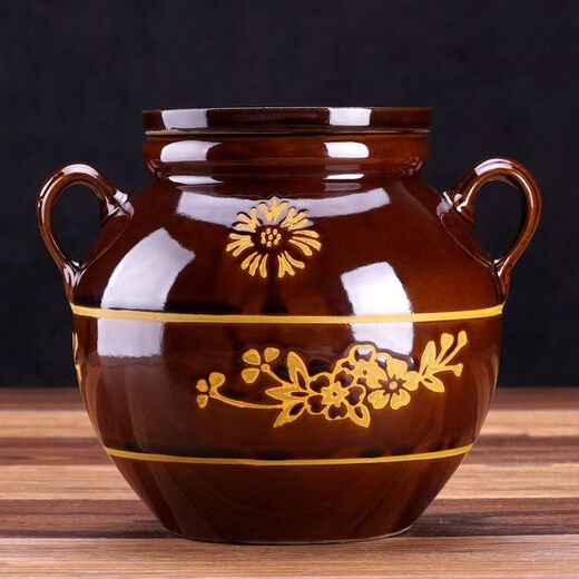 Lin Yan lard jar with lid lard jar ceramic oil jar kitchen household earthenware pot with lid to store oil jar 65Jin Jin is equal to 0.5kg water capacity oil jar