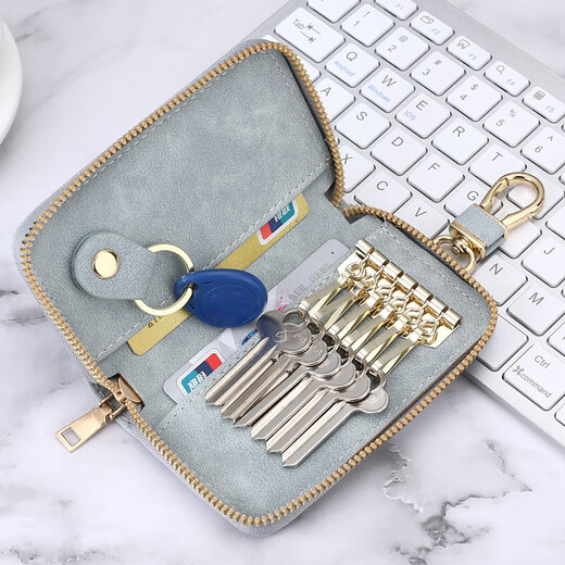 Internet celebrity light luxury key bag car home key bag couple change card storage bag large capacity multi-functional black