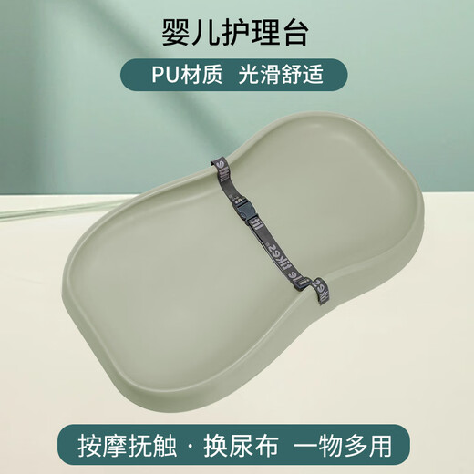 Convenient baby diaper table waterproof urine isolation nursing table newborn changing and bathing baby massage table gift PU material nursing table gray smooth and comfortable