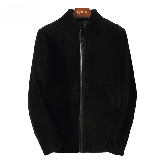 CHEVALPES международный бренд первой линии из овечьего стриженного меха, универсальное мужское пальто с воротником-стойкой, шерстяное короткое кожаное пальто, черное, M 165