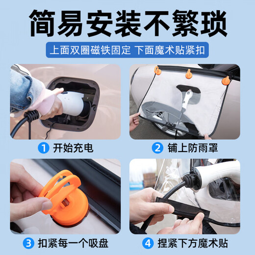 Gongma Charging Gun Rain Cover New Energy Vehicle Grounding Treasure Controller Vehicle Charging Port Pile Rain Cover Suction Cup Waterproof Cover Small Picture--Kaws Model Charging Gun Rain Cover 65*53cm