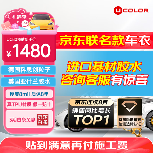 UCOLOR invisible car cover tpu car film 8mil invisible car cover film paint protection film transparent car cover suitable for Tesla Xiaomi yu7 BYD QJJJK